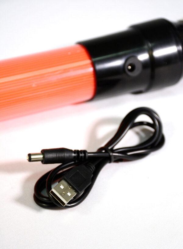 Bastón Luminoso LED Para Señalización Vial. Cargador USB