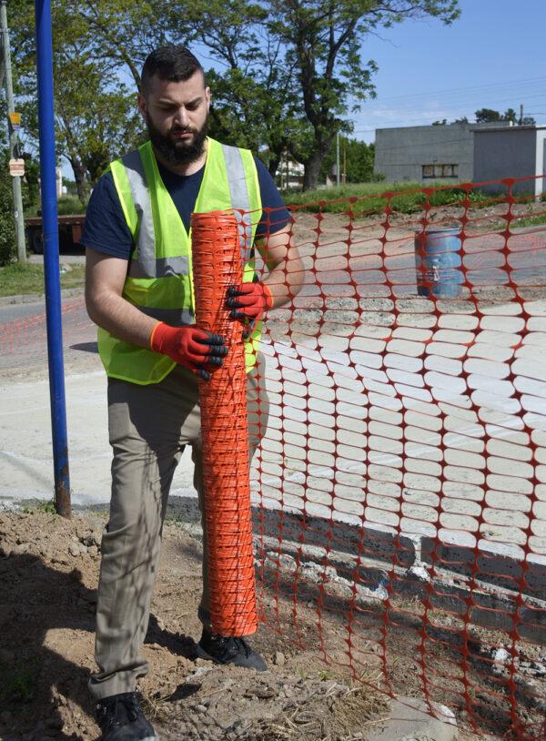 Malla Naranja Reticulada Plástica Liviana, Rollo de 1×45 m 2,56kg